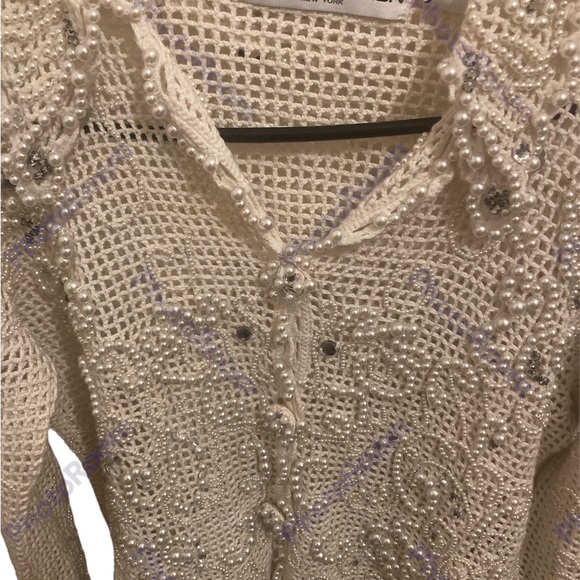 Vintage Michael Simon crochet embellished top - Picture 2 of 5